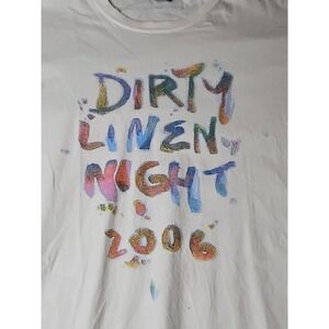 Vintage New Orleans‎ T-Shirt DIRTY LINEN NIGHT 2006 Artist Spoof White Linen XL